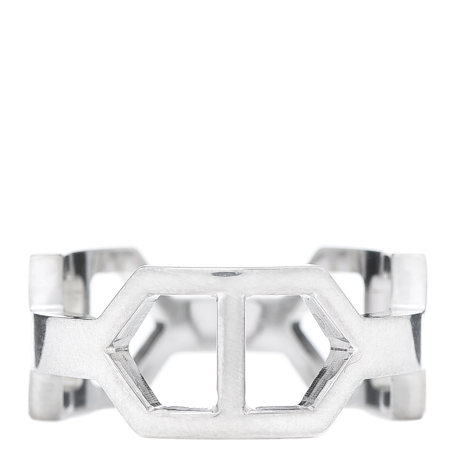 Gucci Sterling Silver Geometric Band Ring 61 9.5 1 of 7