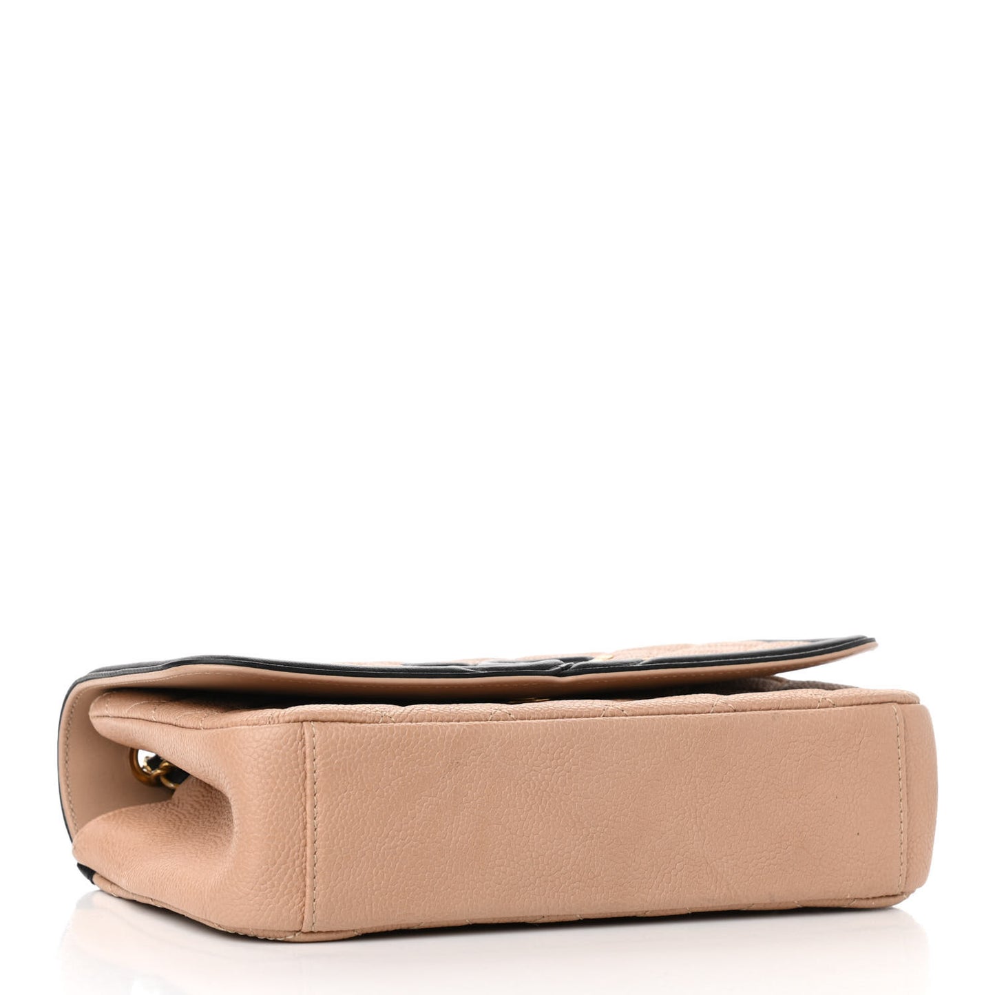 Caviar Quilted Small CC Filigree Flap Beige Black