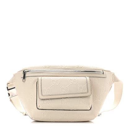 Gucci Calfskin GG Tennis Embossed Pocket Belt Bag Mystic White 1 of 10