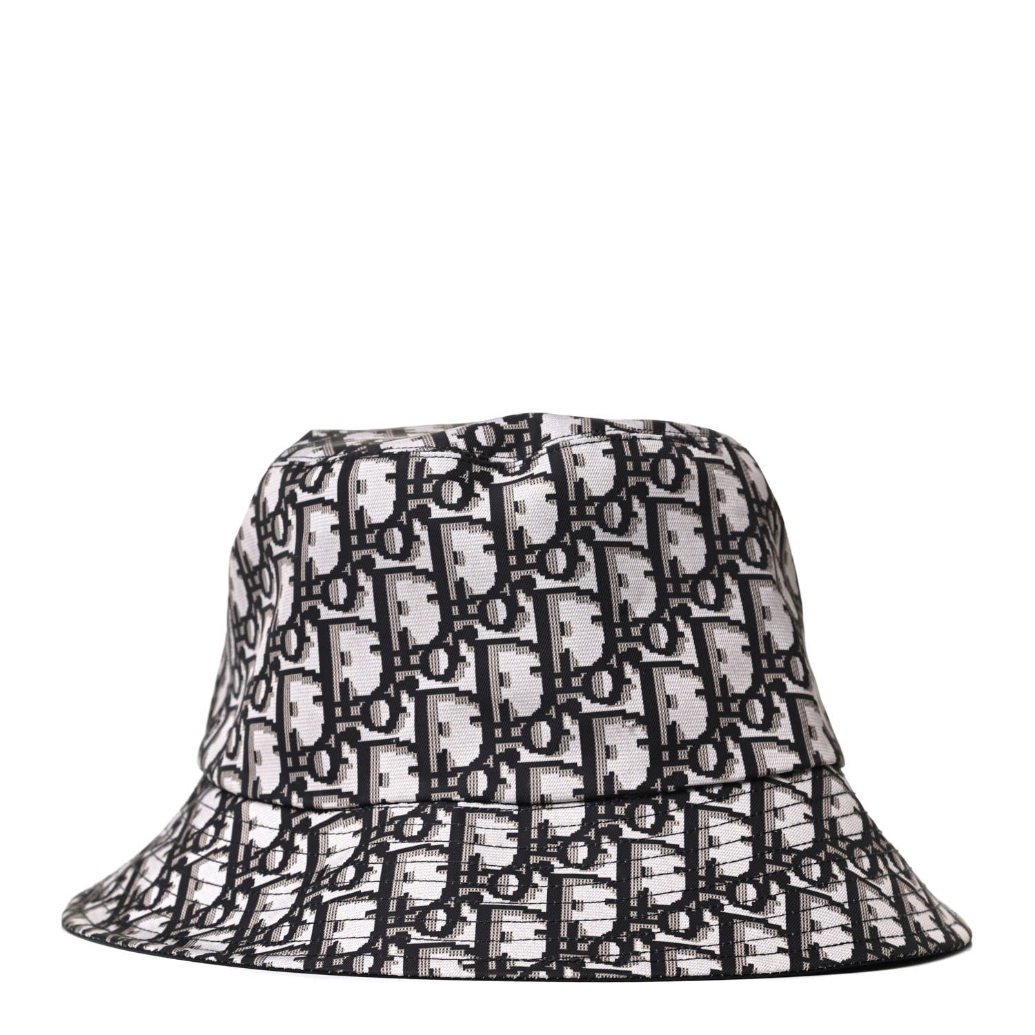 Christian Dior Polyester Cotton Oblique Teddy-D Brim Bucket Hat 57 Black 4 of 9