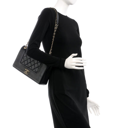 Chanel Sheepskin Quilted Vintage Mademoiselle Flap Black 2 of 13