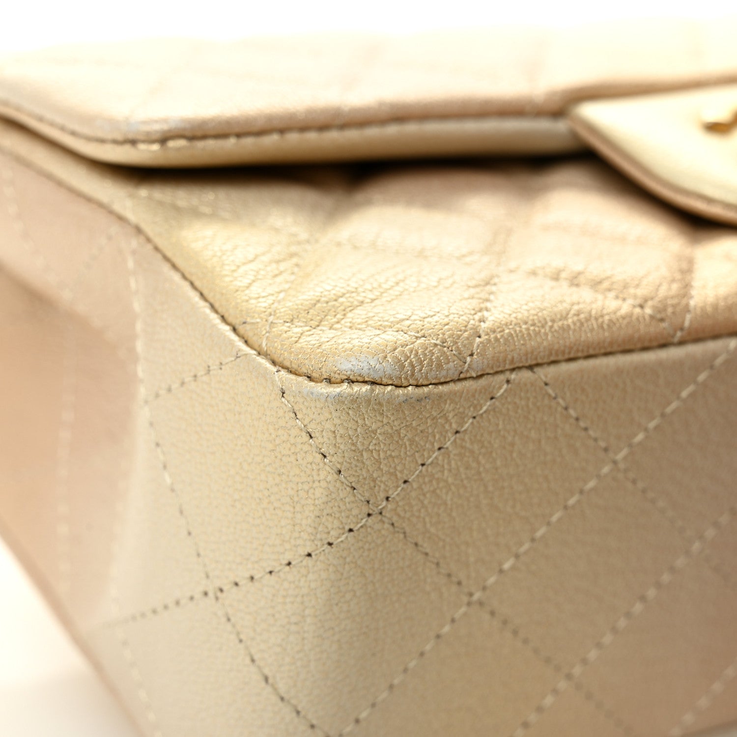 Chanel Metallic Goatskin Quilted Mini Rectangular Flap Gold 11 of 11