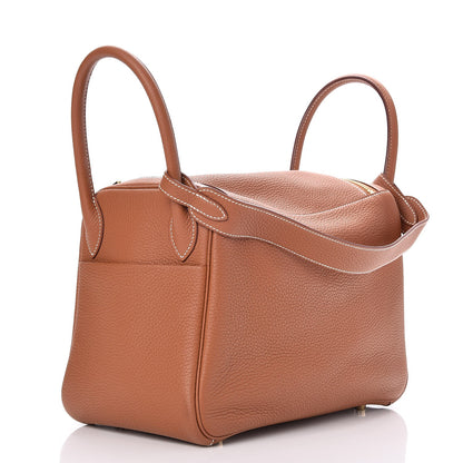 Hermes Togo Lindy 30 Gold Rouge Tomate 3 of 8