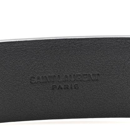 Saint Laurent Smooth Calfskin Thin Anchor Belt 70 28 Black 3 of 5
