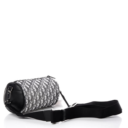 Christian Dior Technical Fabric Calfskin Oblique Roller Shoulder Bag Black 4 of 10