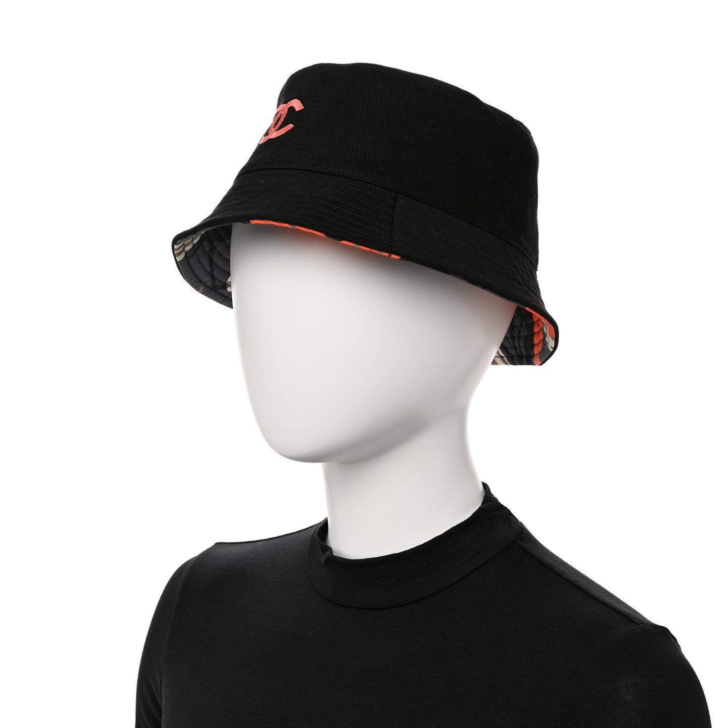 Canvas Reversible CC Bucket Hat S Black Multicolor