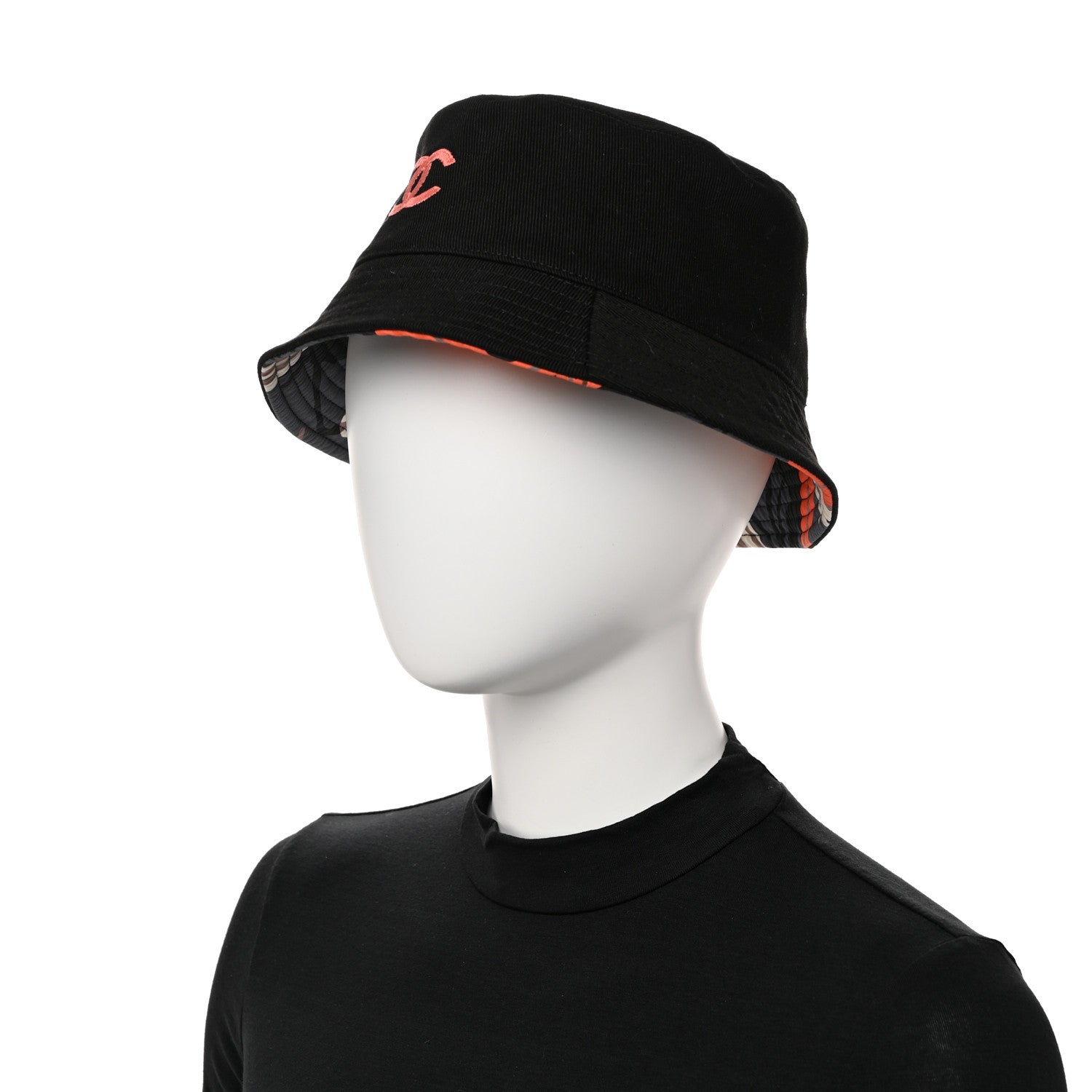 Chanel Canvas Reversible CC Bucket Hat S Black Multicolor 2 of 8