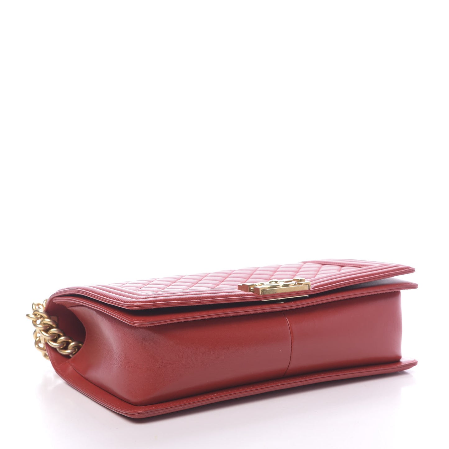 Lambskin Quilted New Medium Boy Flap Red