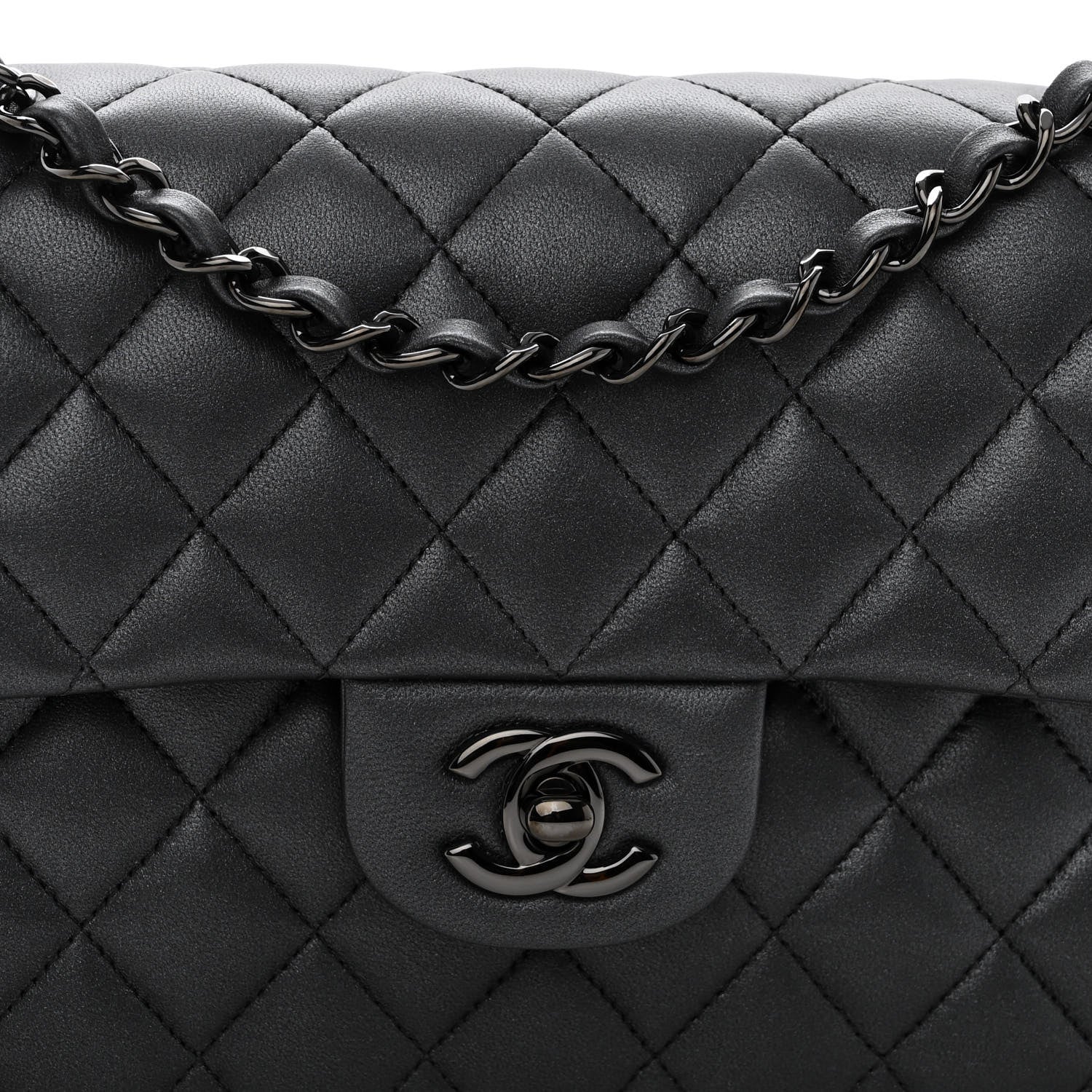 Chanel Lambskin Quilted Small Double Flap So Black 8 of 13