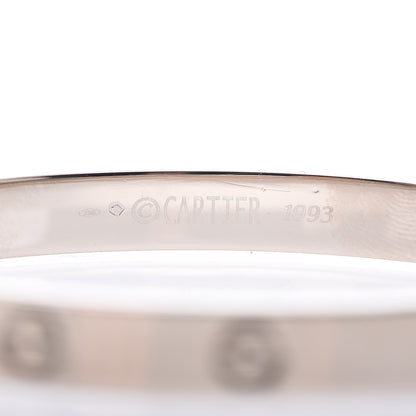 Cartier 18K White Gold LOVE Bracelet 17 4 of 6