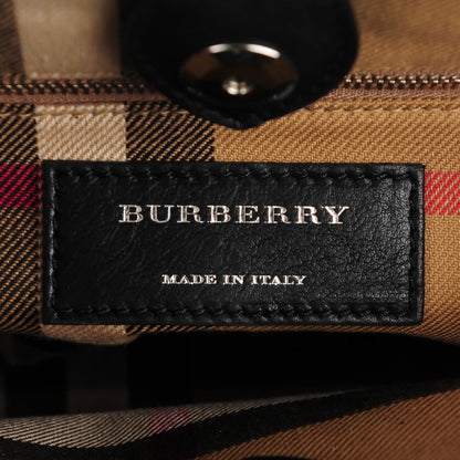 Burberry Smooth Calfskin Medium Chain Banner Tote Black 6 of 8