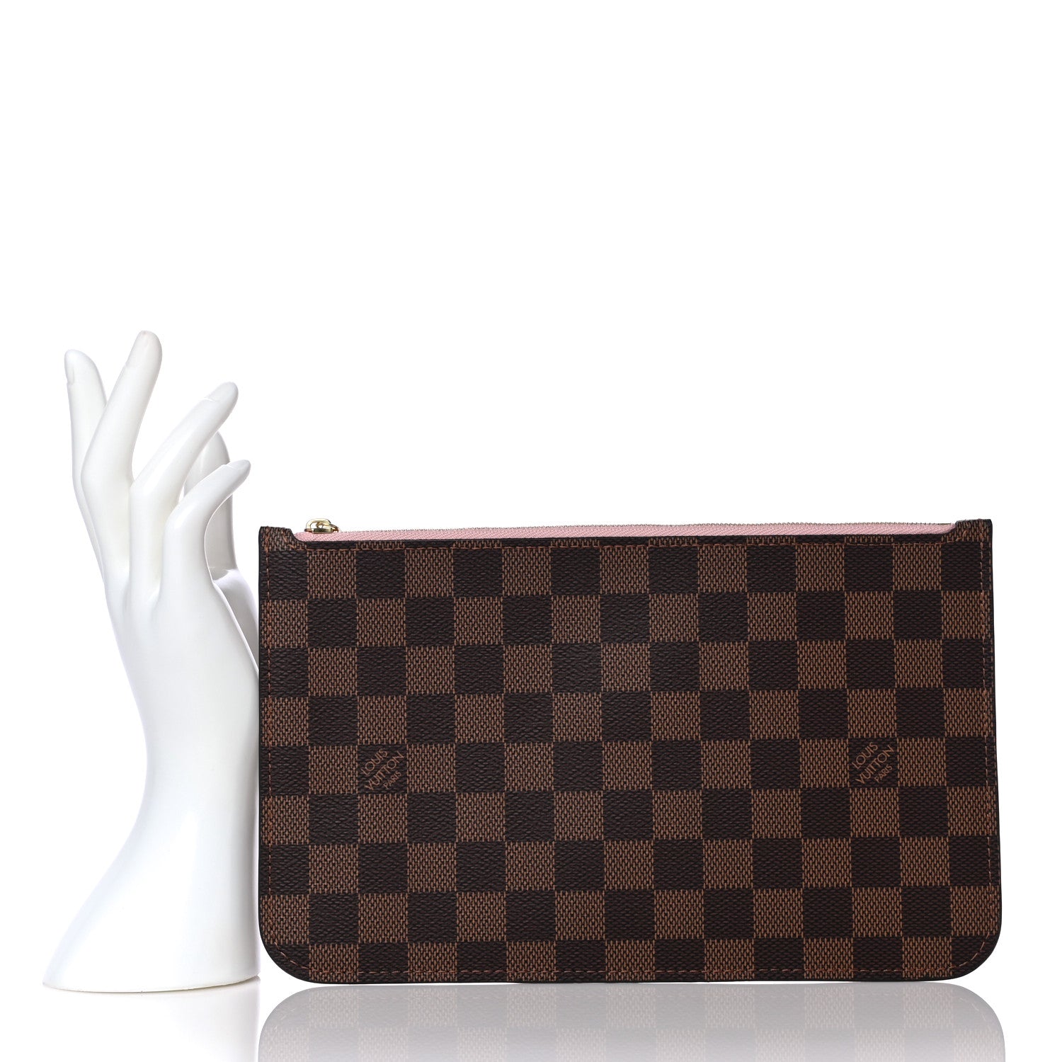 Louis Vuitton Damier Ebene Neverfull MM GM Pochette Rose Ballerine 2 of 9