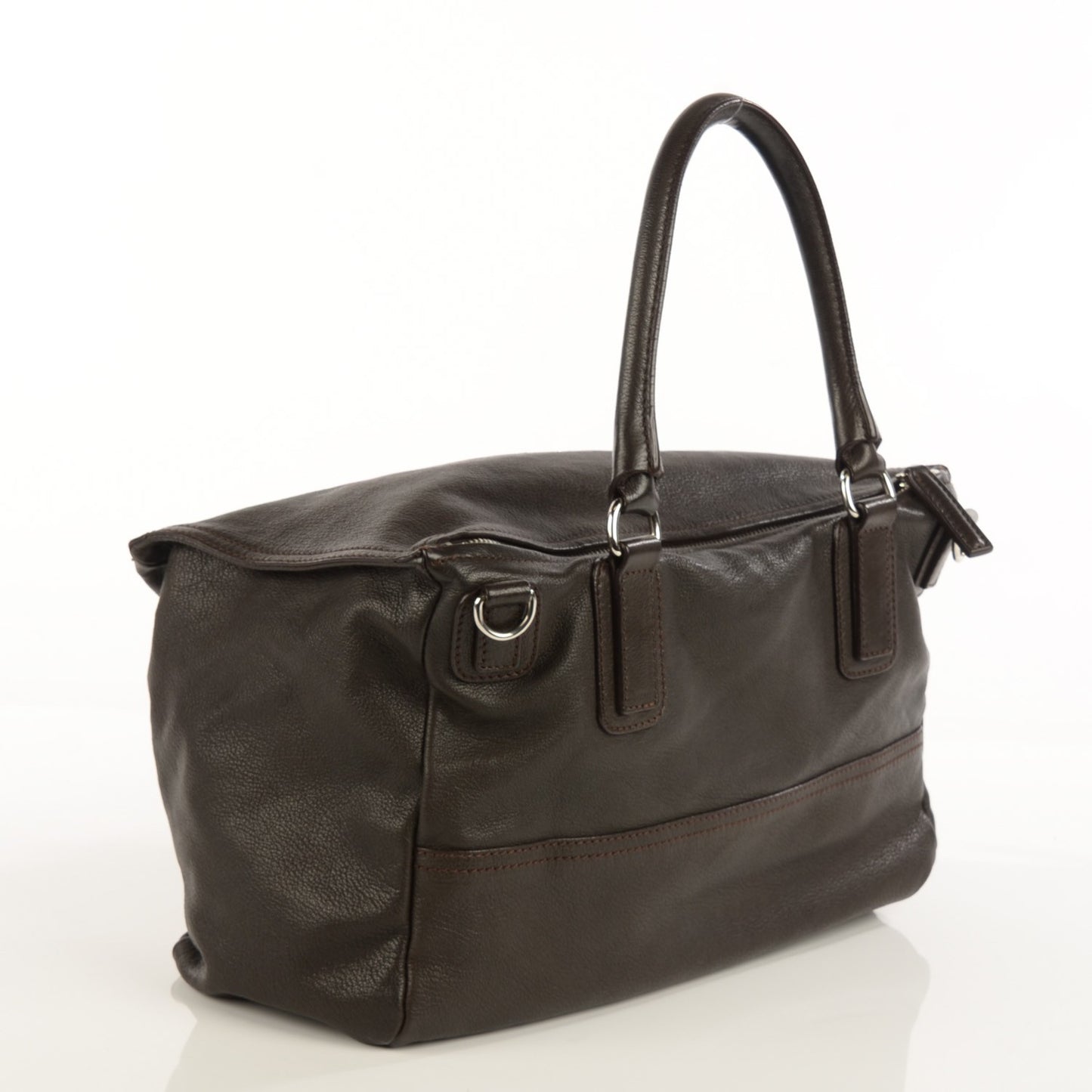 Sugar Goatskin Large Pandora Dark Brown