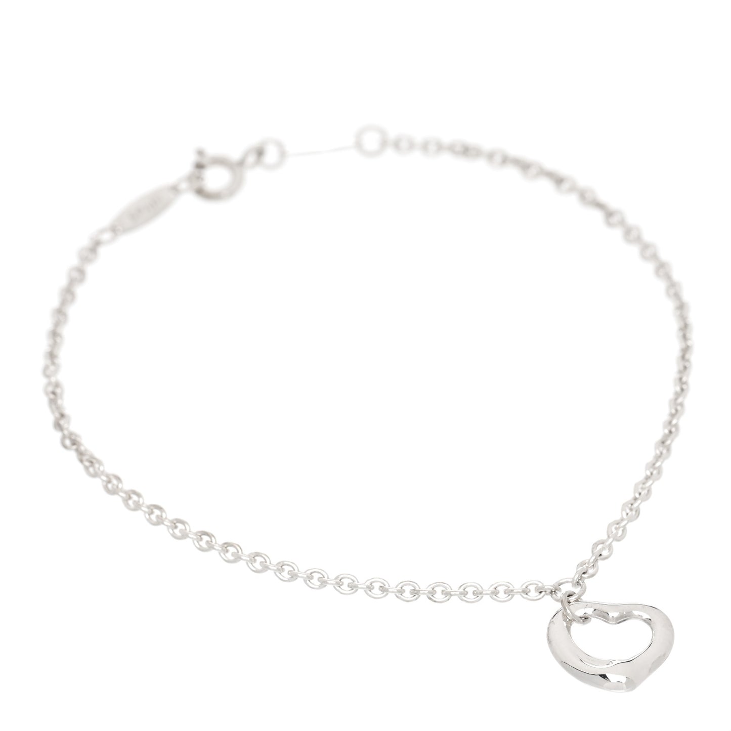Sterling Silver Elsa Peretti Open Heart Charm Bracelet