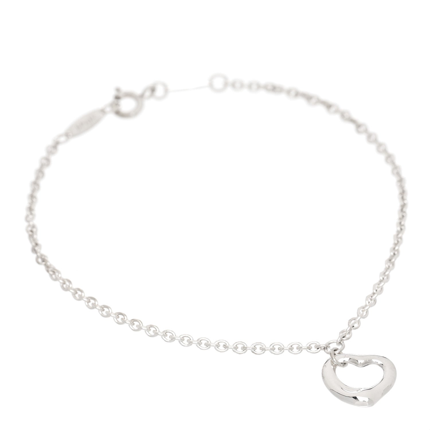 Tiffany Sterling Silver Elsa Peretti Open Heart Charm Bracelet 1 of 6