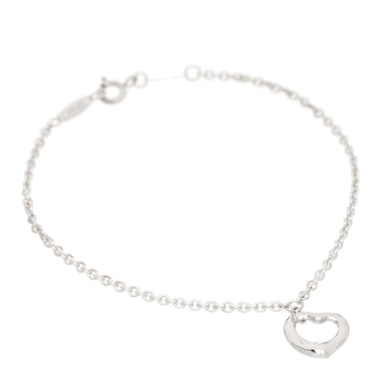Tiffany Sterling Silver Elsa Peretti Open Heart Charm Bracelet 1 of 6