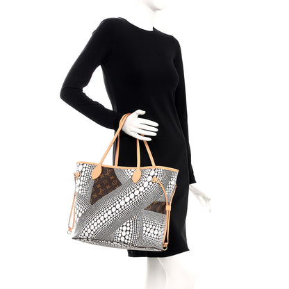 Louis Vuitton Monogram Kusama Waves Neverfull MM White 2 of 8