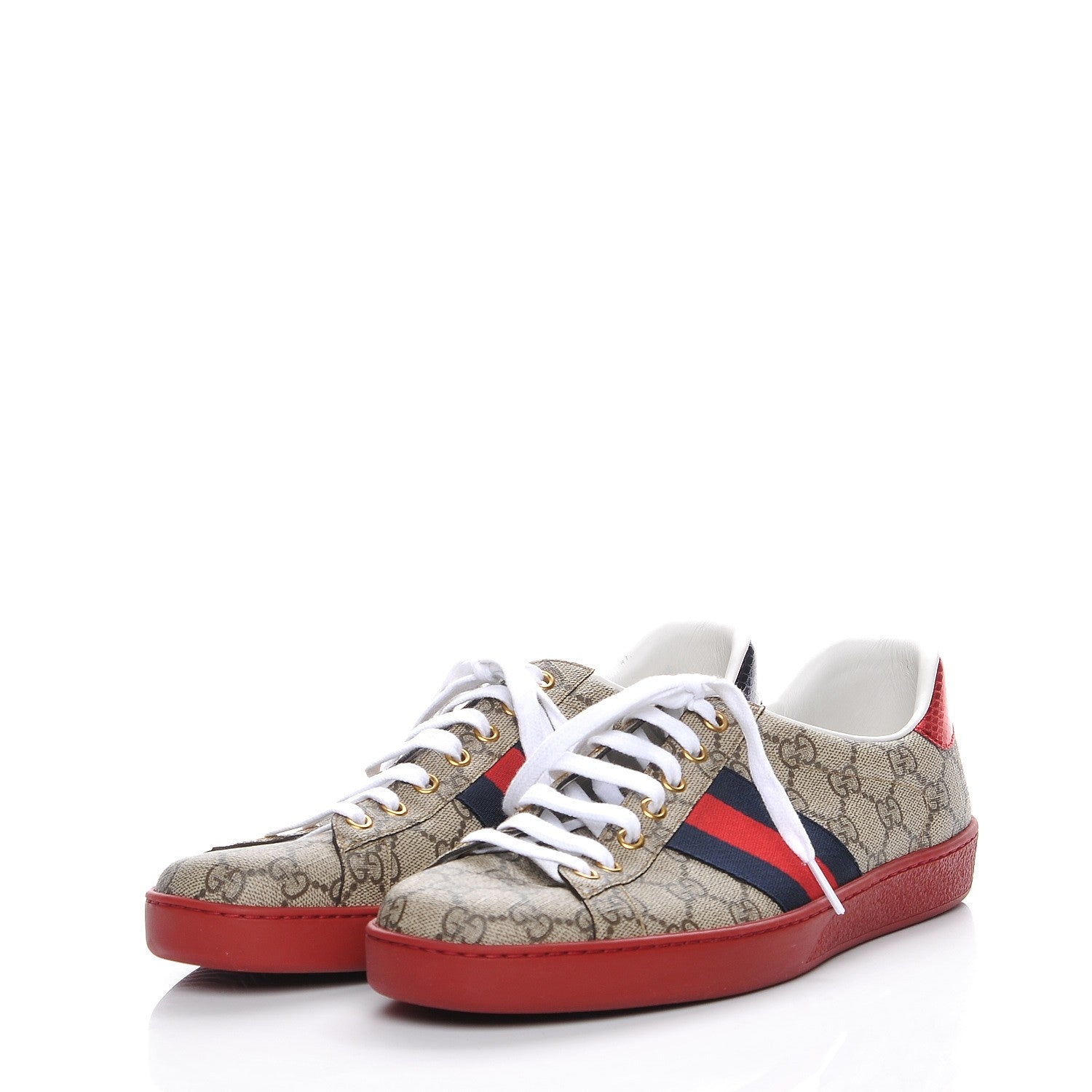 Gucci GG Supreme Monogram Ayers Web Mens Ace Sneakers 9.5 Blue Red 3 of 8
