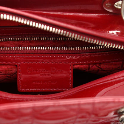 Christian Dior Patent Cannage Medium Lady Dior Red 6 of 10