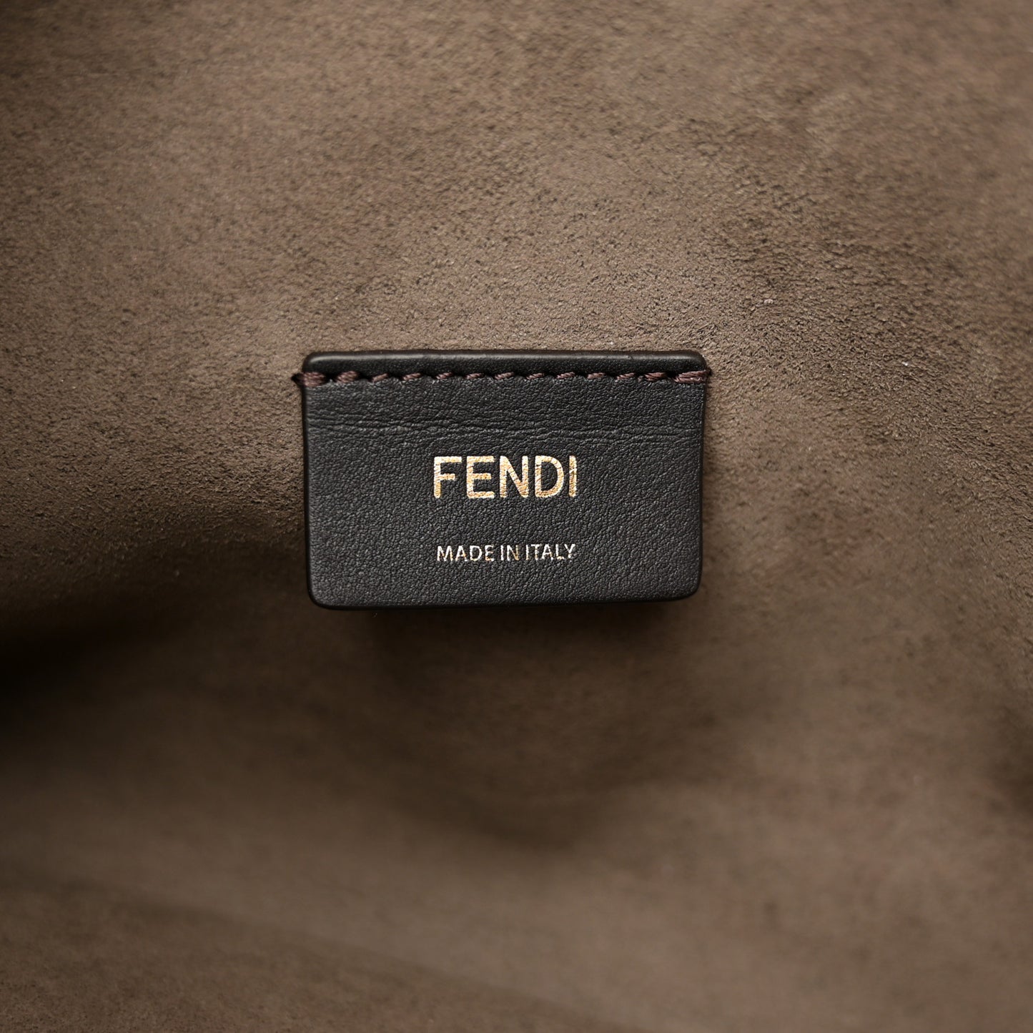 Chenille Vitello Seta Plexiglass FF Fendi O'Lock Zipper Tortora Nuvola