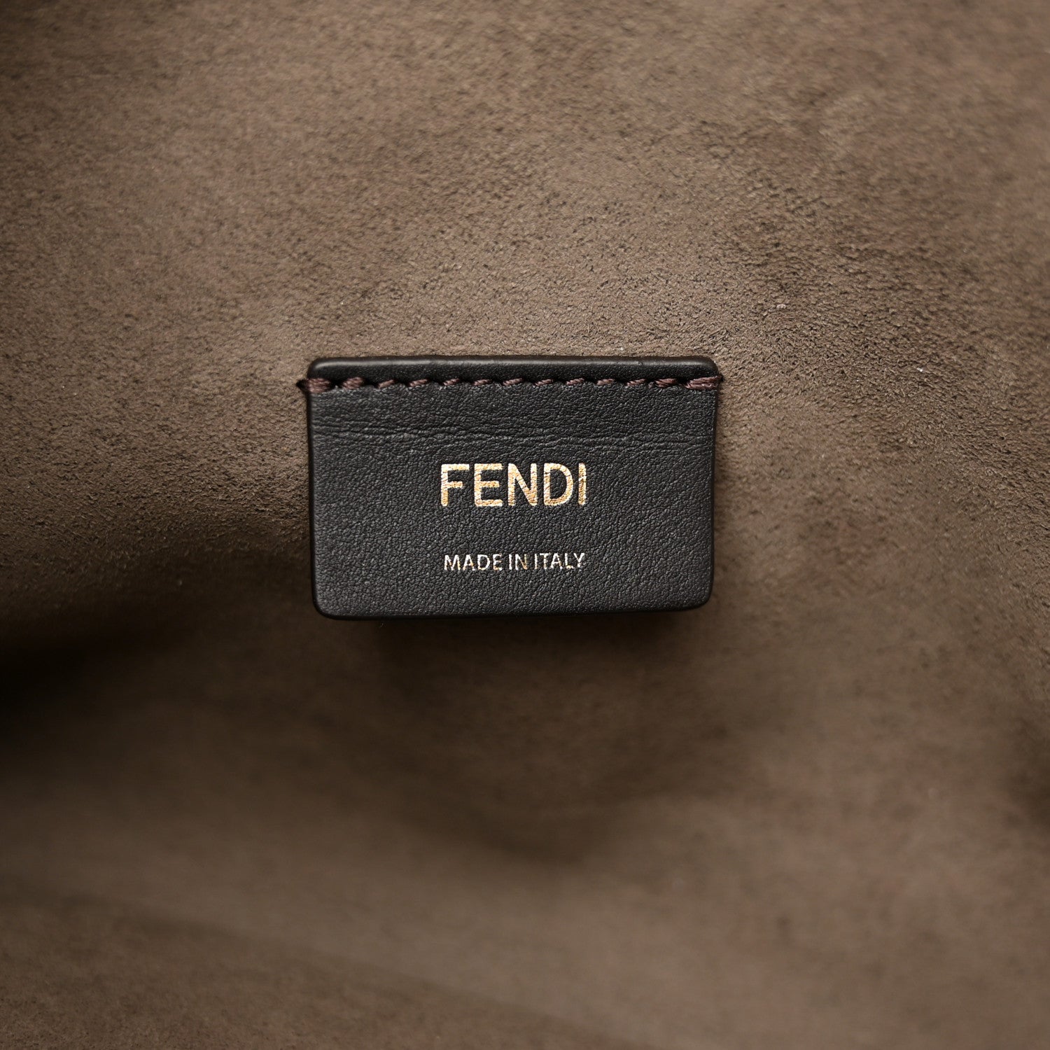Fendi Chenille Vitello Seta Plexiglass FF Fendi O'Lock Zipper Tortora Nuvola 6 of 13