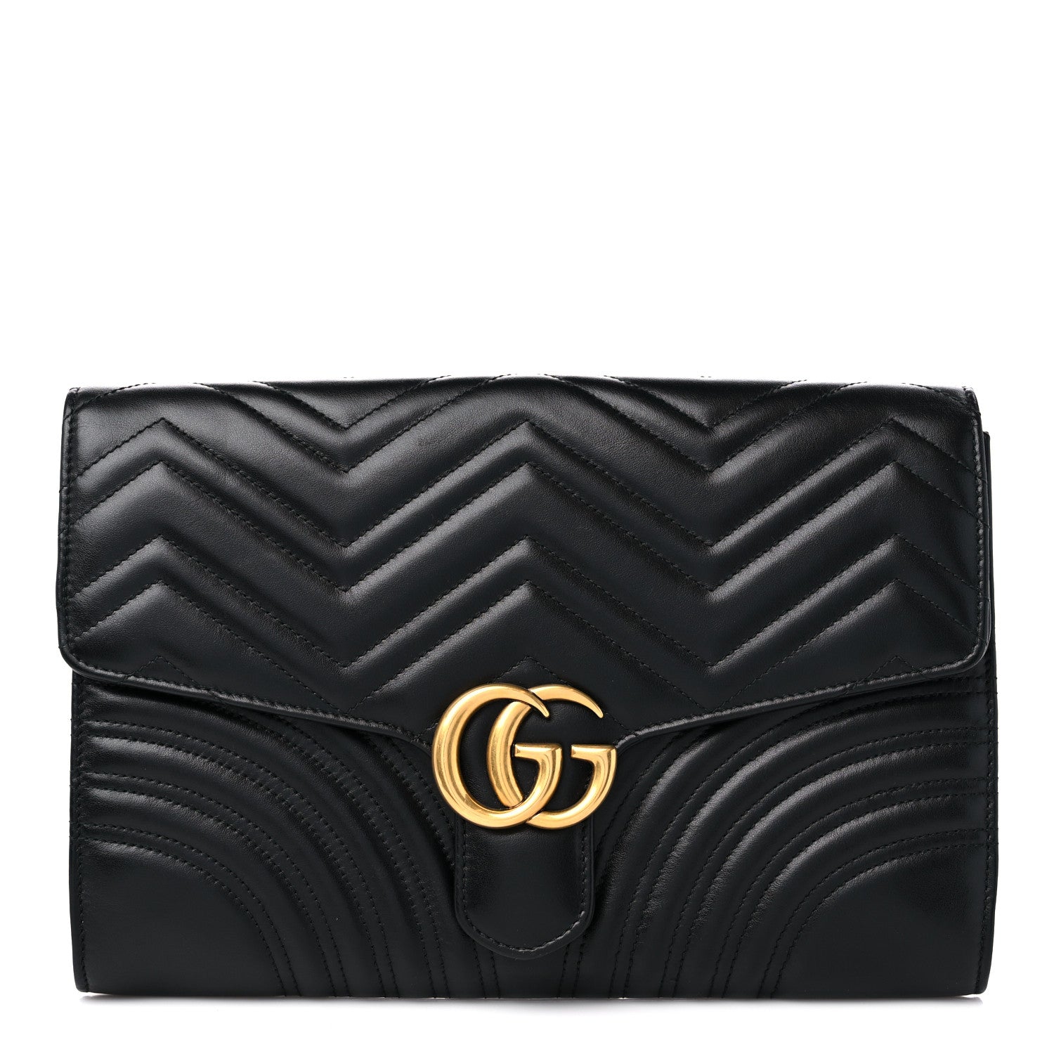 Gucci Calfskin Matelasse GG Marmont Clutch Black 1 of 12