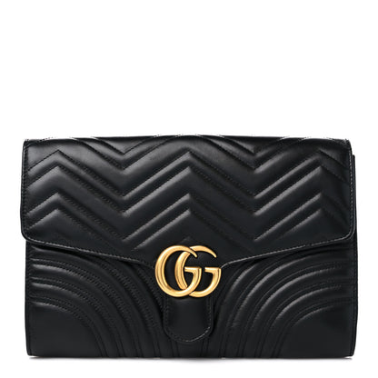 Gucci Calfskin Matelasse GG Marmont Clutch Black 1 of 12