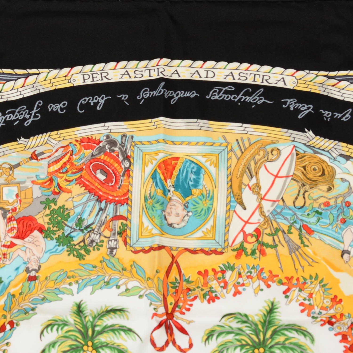 Hermes Silk Per Astra Ad Astra Scarf 90 Black 3 of 4