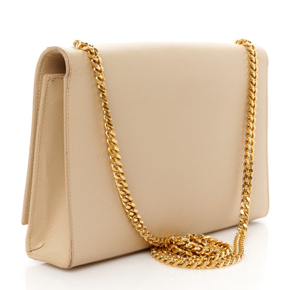 Saint Laurent Grain De Poudre Medium Monogram Kate Satchel Dark Beige 3 of 11