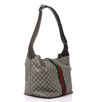 Gucci GG Supreme Monogram Calfskin Web Small Jackie 1961 Shoulder Bag Beige Brown Sugar 4 of 13