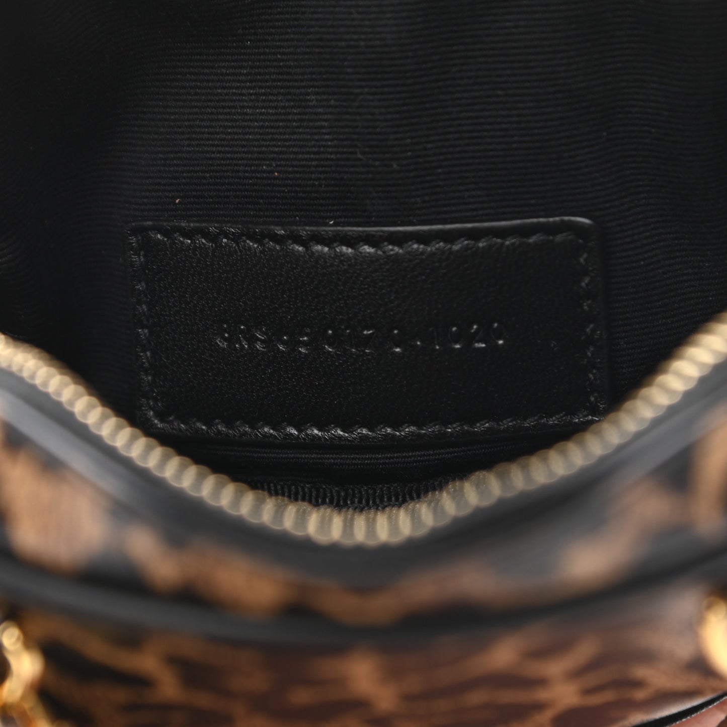 Calfskin Heart Leopard Print Monogram Baby Lou Camera Bag Toffee