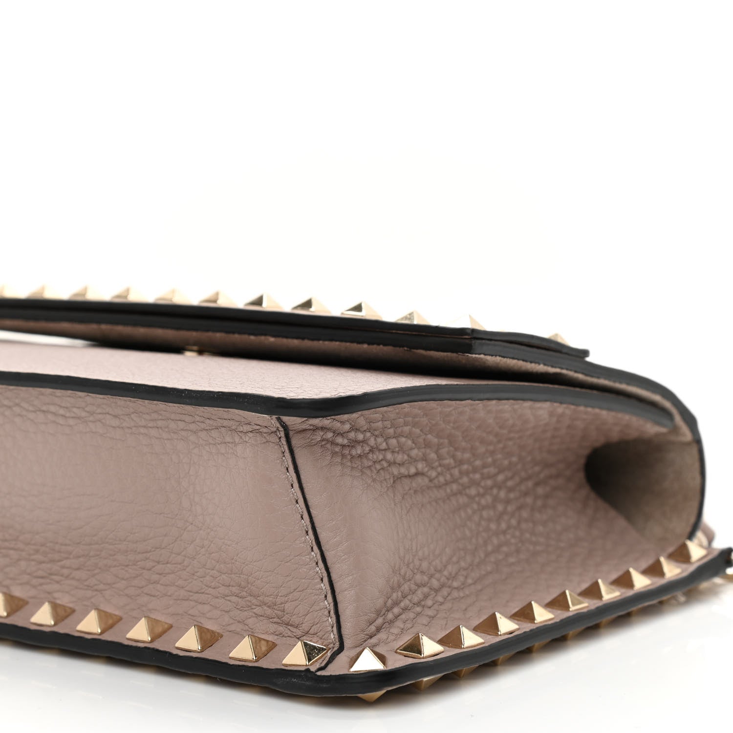 Valentino Garavani Pebbled Calfskin Rockstud Side Slip Crossbody Poudre 7 of 7