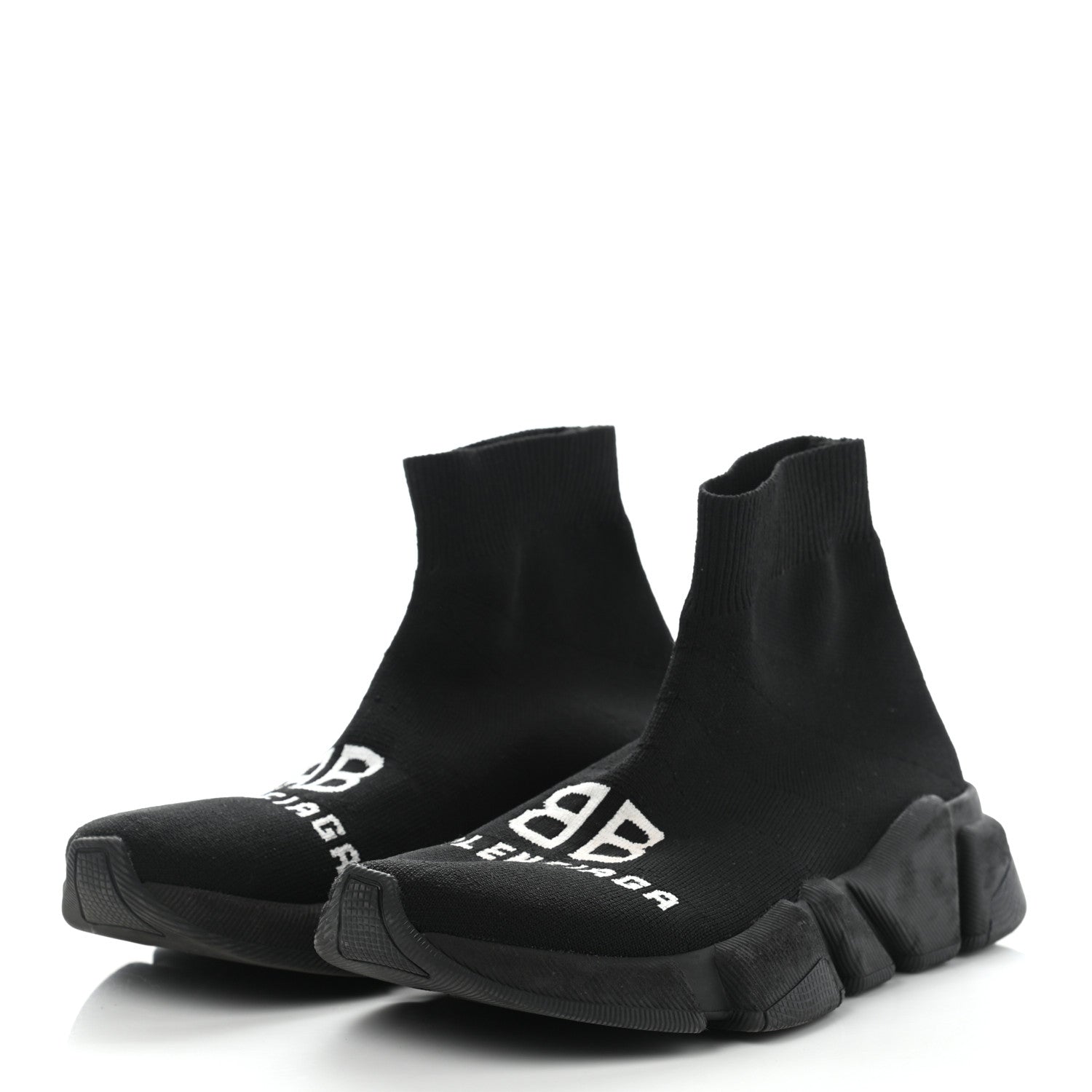 Balenciaga Neoprene Knit Logo Womens Speed Sneakers 36 Black 3 of 11