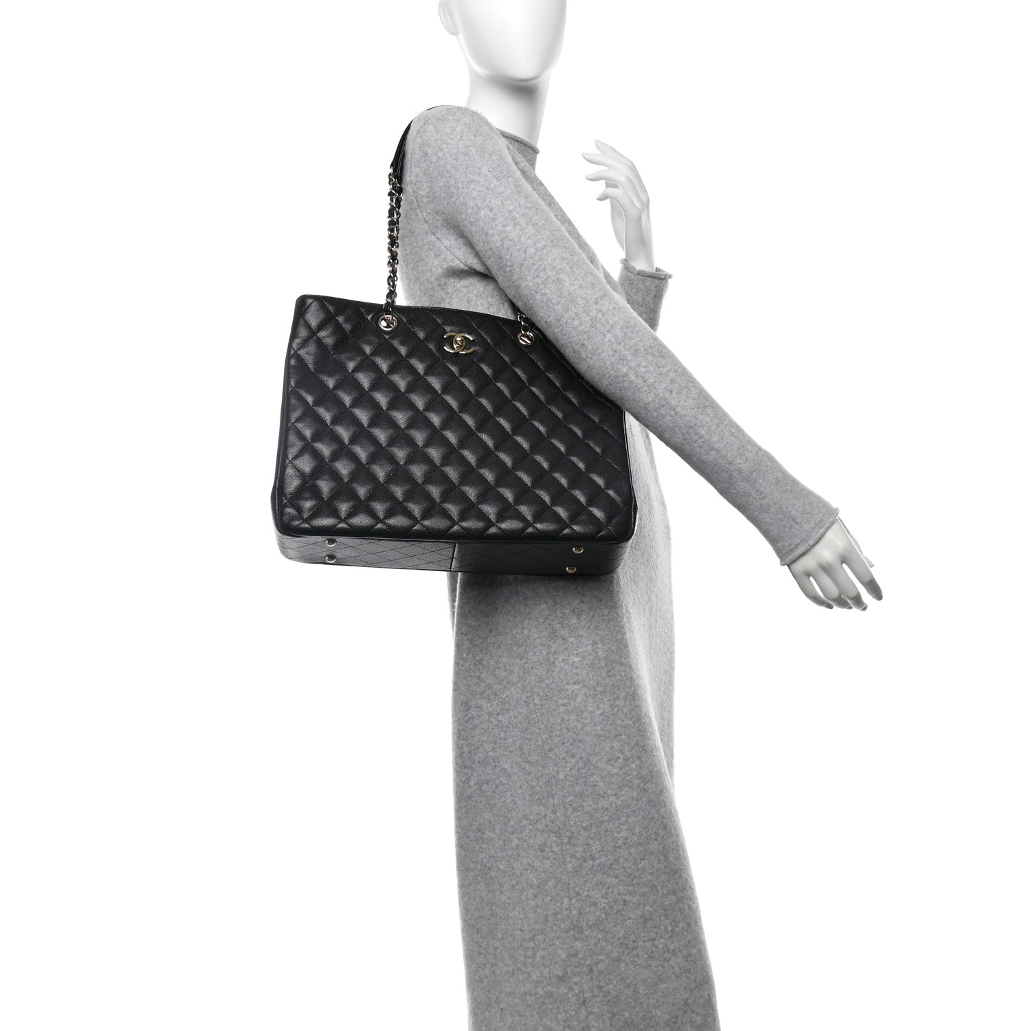 Chanel Caviar Quilted Large Shopping Tote Black 2 of 12