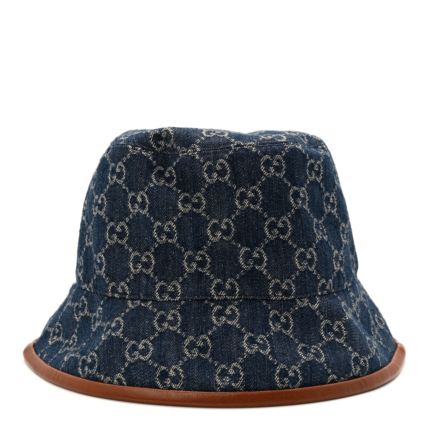 Gucci Washed Jacquard Denim Nappa GG Monogram Oscar Bucket Hat L Denim Cuir 5 of 9