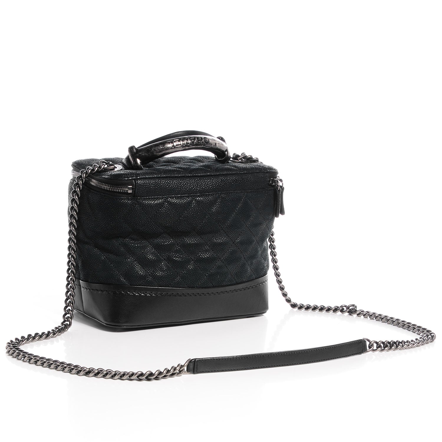 Chanel Iridescent Grained Calfskin Globe Trotter Vanity Case Black 3 of 7