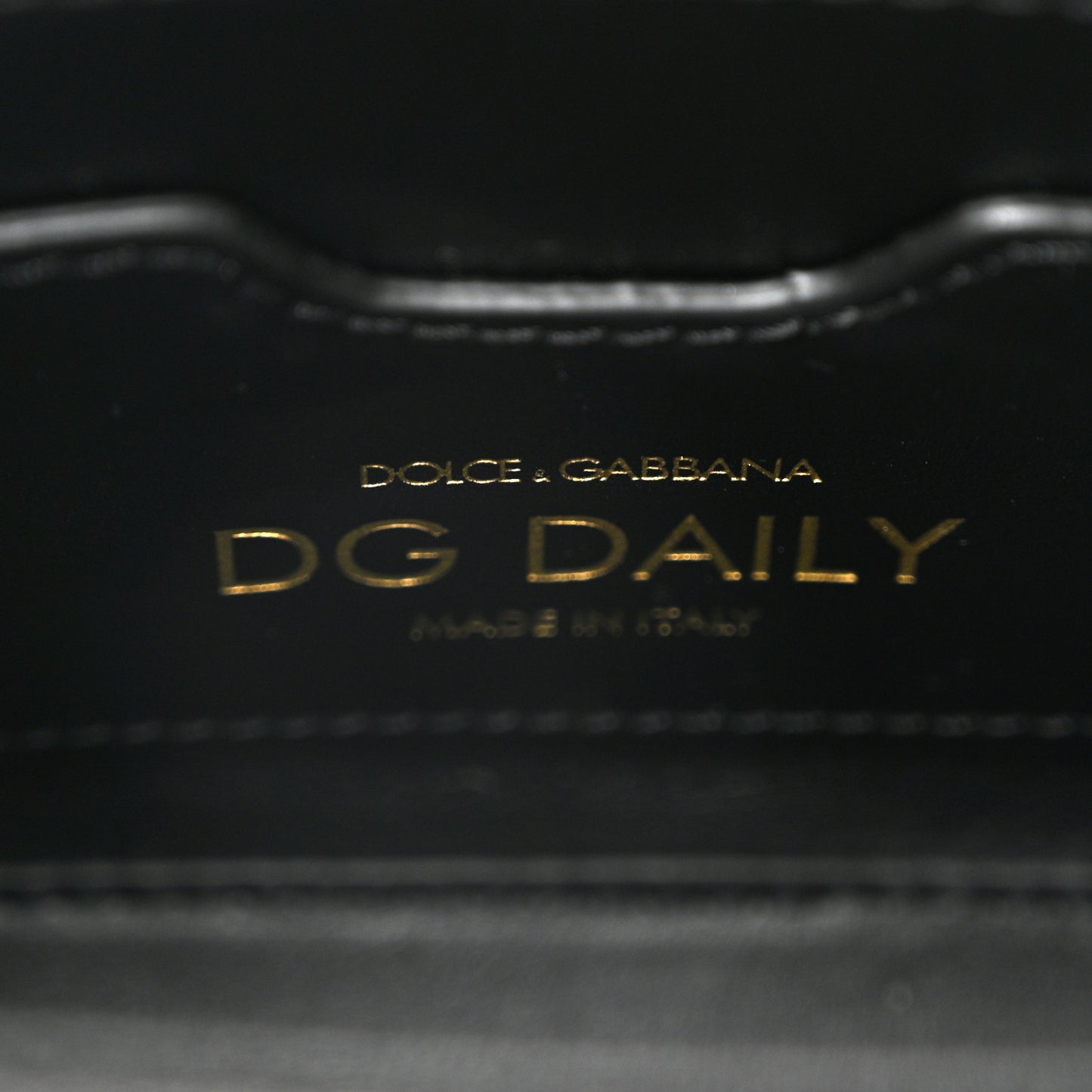 DOLCE GABBANA Calfskin Small DG Daily Shopper Tote Black