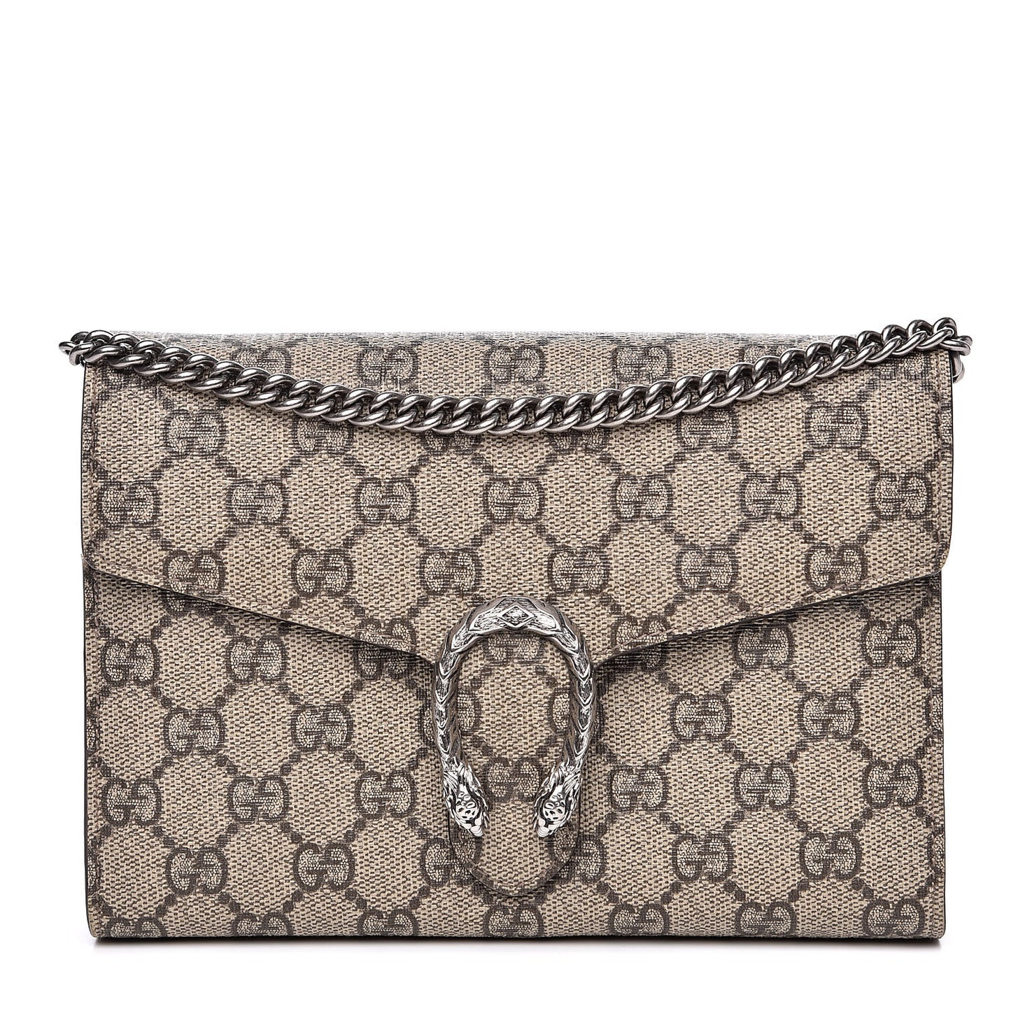 GG Supreme Monogram Mini Dionysus Chain Wallet Beige Taupe