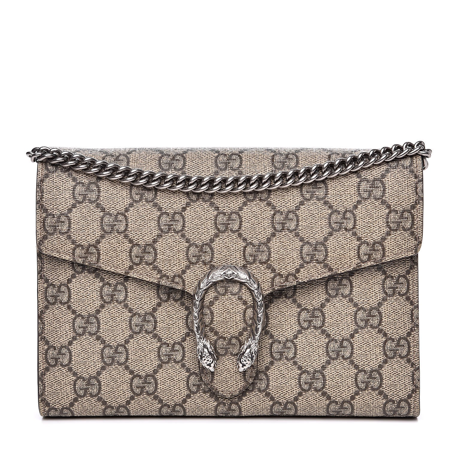 Gucci GG Supreme Monogram Mini Dionysus Chain Wallet Beige Taupe 1 of 14