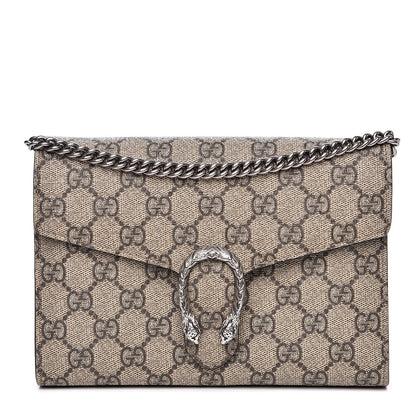 Gucci GG Supreme Monogram Mini Dionysus Chain Wallet Beige Taupe 1 of 14