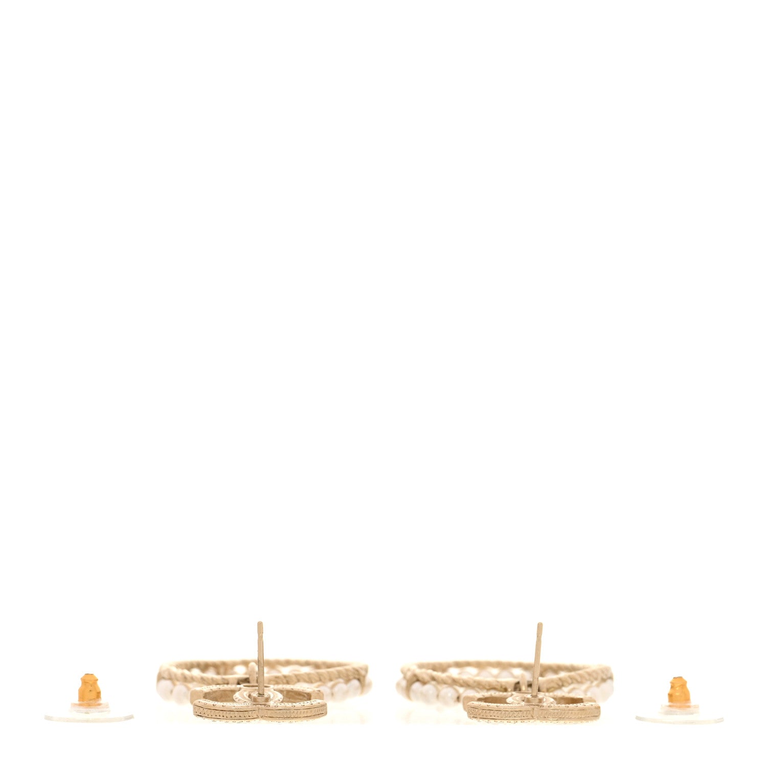 Chanel Crystal Pearl Chanel Charms CC Drop Earrings Gold 3 of 4