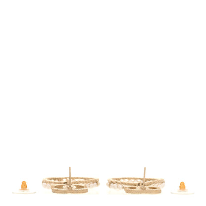 Chanel Crystal Pearl Chanel Charms CC Drop Earrings Gold 3 of 4