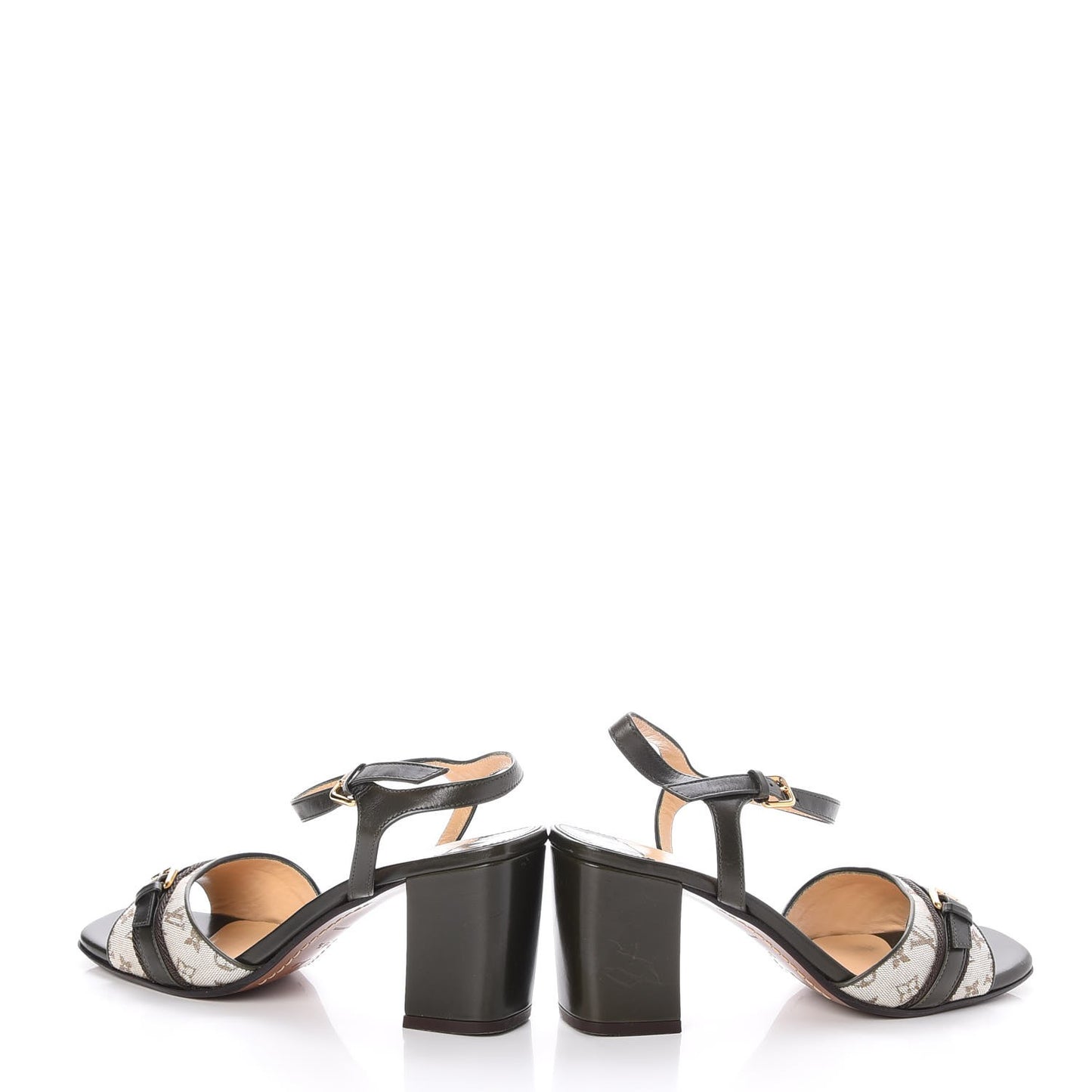 Mini Monogram Ankle Strap Sandals 36.5 Kaki