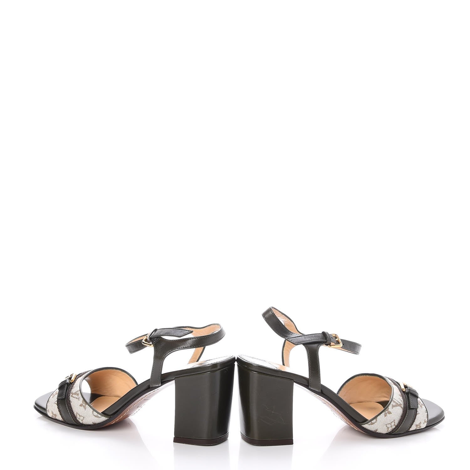 Louis Vuitton Mini Monogram Ankle Strap Sandals 36.5 Kaki 6 of 12