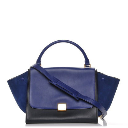 Celine Smooth Calfskin Suede Medium Tri-Color Trapeze Cobalt 1 of 9