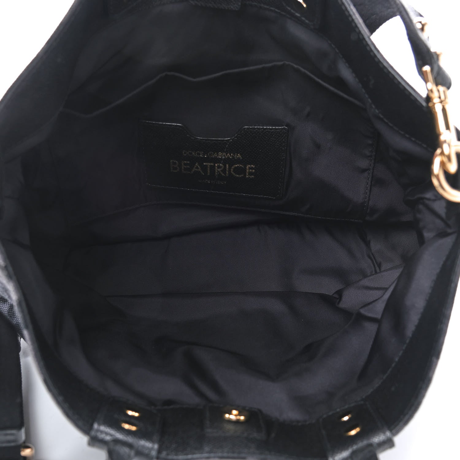 Dolce & Gabbana Canvas Dauphine Leopard Print Studded Beatrice Love Tote Black 4 of 7