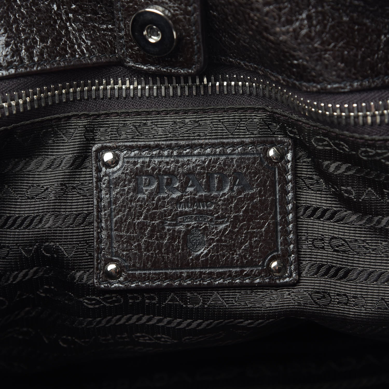 Prada Cervo Lux Chain Flap Hobo Ebano 6 of 11