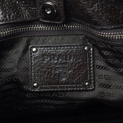 Prada Cervo Lux Chain Flap Hobo Ebano 6 of 11