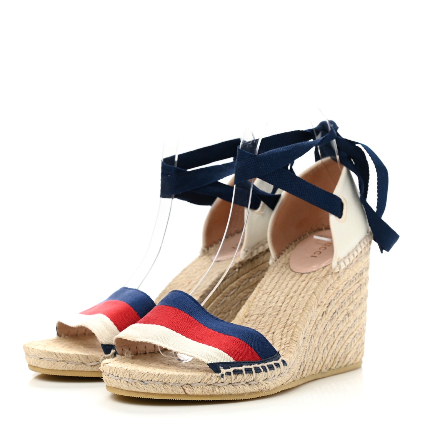 Canvas Sylvie Web Ankle Wrap Espadrille Wedge Sandals 39 Mystic White Hibiscus Red Maritime