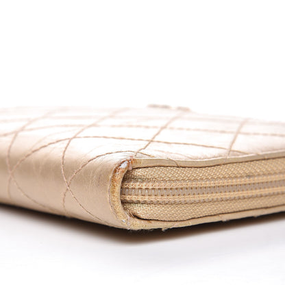 Chanel Metallic Aged Calfskin Quilted Palette Large Zip Around Organizer Wallet Gold 15 of 19